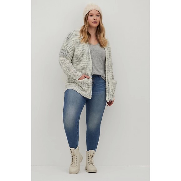Torrid Plus Size 2021 Cocoon Fleece Knit Cardigan Gray Size 3X - Picture 1 of 6
